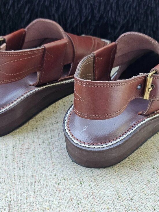 Kaptaan Chappal Men Sandal Handmade Genuine Leather Upper Brown Shoe Size 9US main image 10
